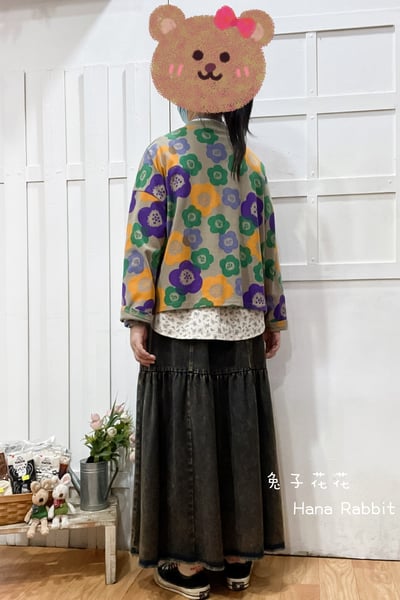 WE家滿版花朵毛圈棉上衣(奶茶) 141503