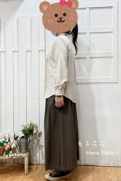 森系磨毛波點木耳領開襟衫 149842