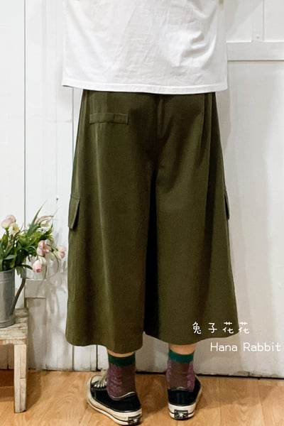 熱賣追加❤❤WE家工裝八分闊腿造型褲(綠) 173343