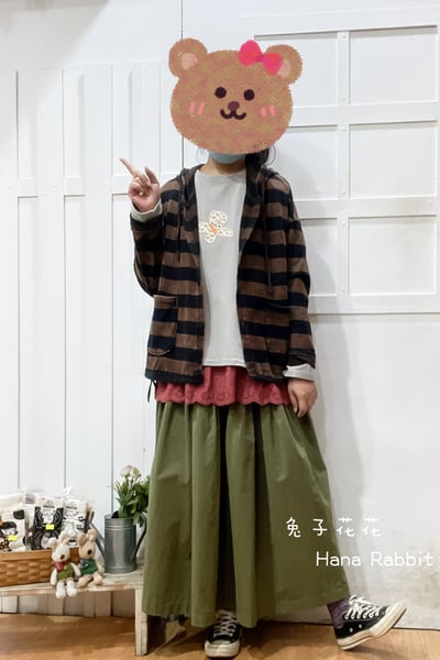 不敗款條紋連帽開襟上衣(咖) 209181