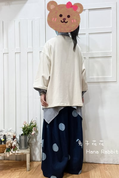 日系簡約毛圈棉寛鬆中長上衣 310273