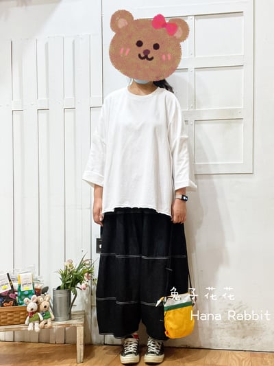 WE家簡約寛袖重磅棉上衣(白) 309091