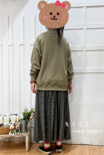 日系原單刺繡印花大學T(卡其) 145933