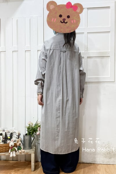 日系素雅條紋開襟洋裝 144133