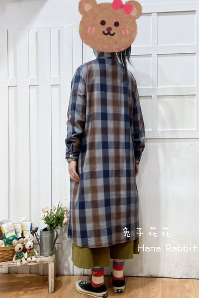 日系不敗款格紋開襟洋裝 141373
