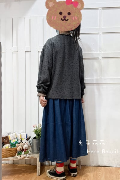 森系小碎花荷葉領開襟衫(灰) 131313