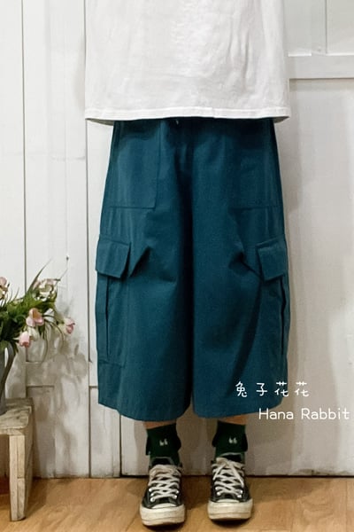 WE家工裝八分闊腿造型褲 173341