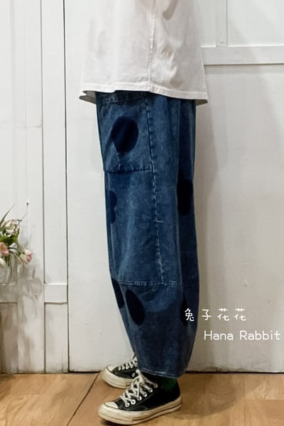 CR家丹寧印花造型褲 210102