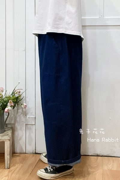WE家簡約闊腿丹寧造型褲 135652