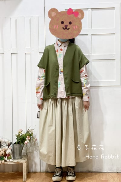 WE家V領開襟毛圈棉背心 145191