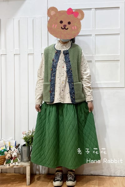 日系甜美雙面穿羊羔絨背心 159841