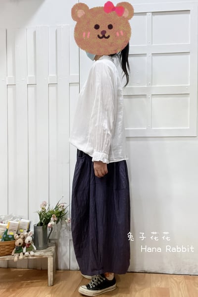 日系原單木耳領開襟上衣(白) 172632