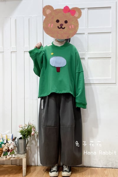 WE家小樹貼布毛圈棉上衣(綠) 154901