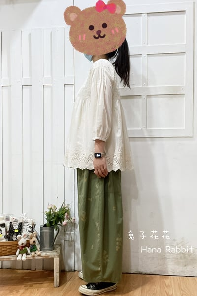 森系不敗款緹花開襟上衣(杏) 176282