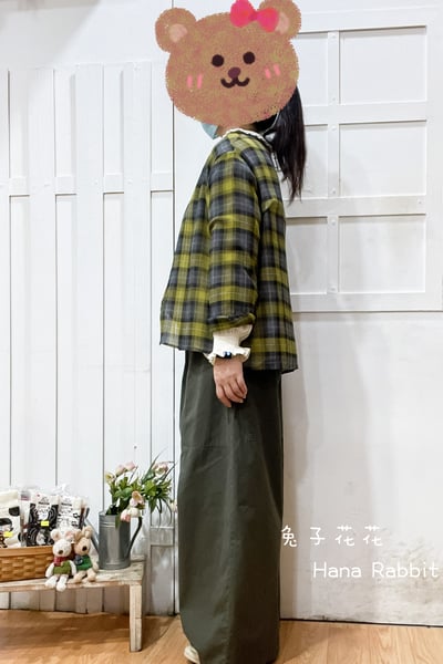 日系彩格棉紗開襟上衣 143252