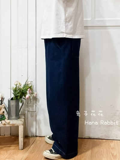 日系丹寧彩虹馬落地造型褲 309292