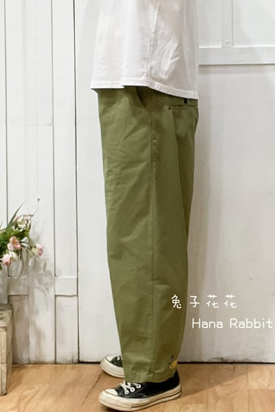 貓和魚簡約棉麻造型褲 164132