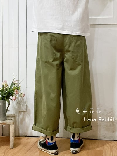 森系刺繡花造型直筒褲 139043