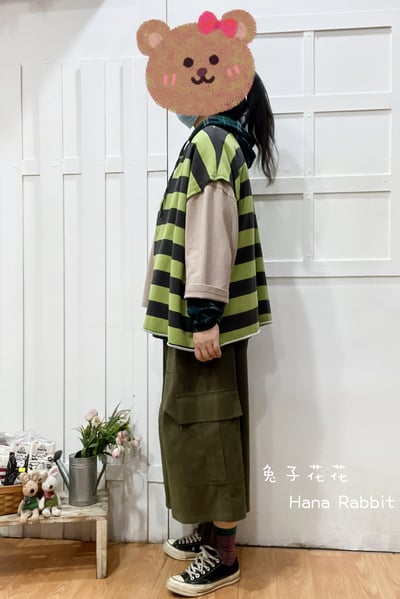 WE家前後2穿條紋毛圈棉背心(綠) 194252