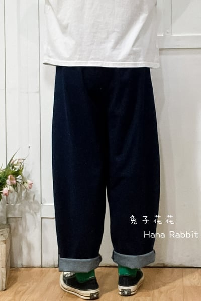 日系雪花刺繡小房子丹寧老爺褲 309293