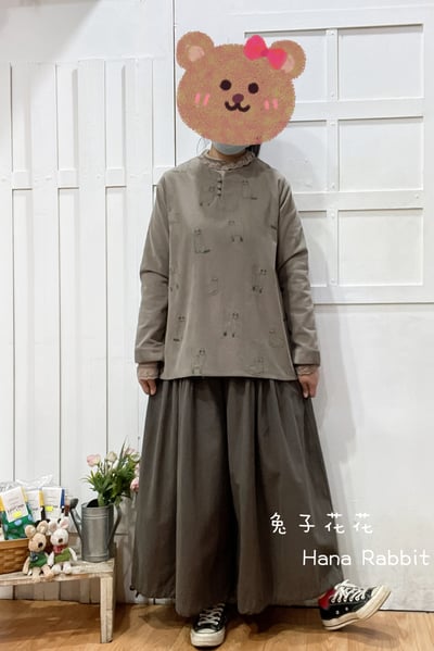 日系刺繡貓燈芯絨上衣 149391