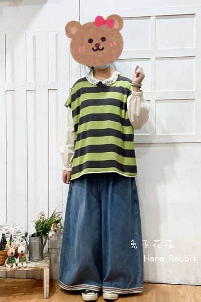 WE家前後2穿條紋毛圈棉背心(綠) 194254