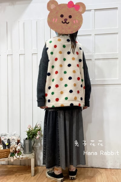 日系甜美羊羔絨2穿背心 177526