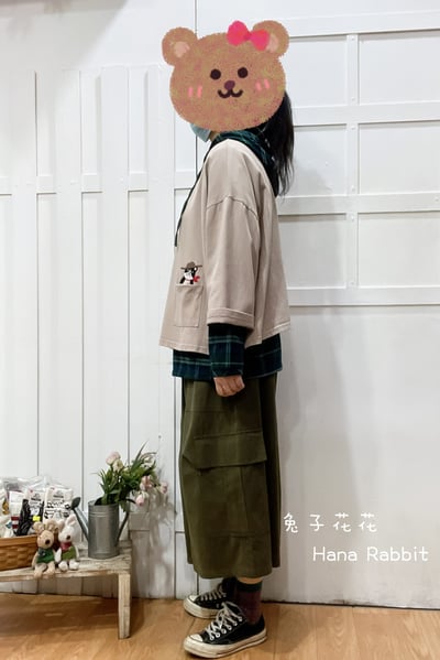 小口袋貓咪重磅棉上衣 173532