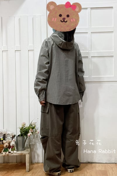 WE家格紋連帽開襟杉(灰綠) 135733