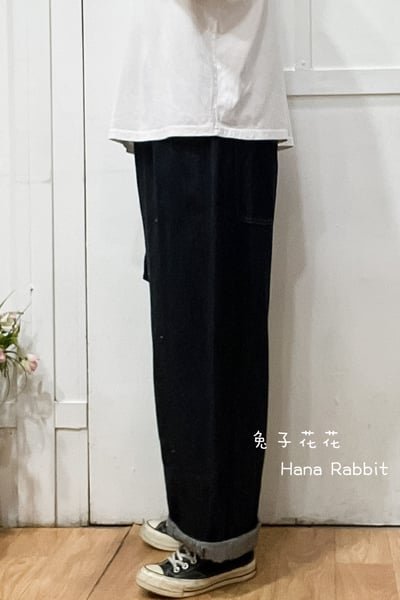 日系明線口袋造型哈倫褲 210022