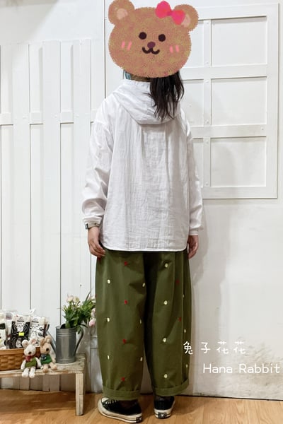 ED簡約連帽半開襟上衣(白) 309293