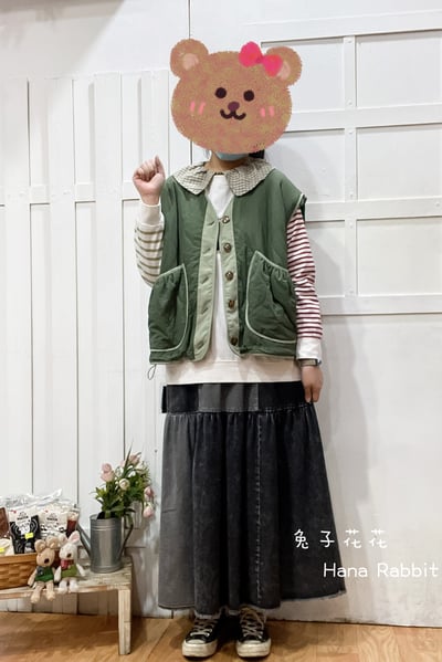 WE家森系工裝坎肩夾棉背心 177561