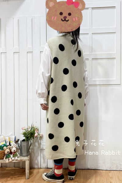 森系波點貓針織洋裝 211283
