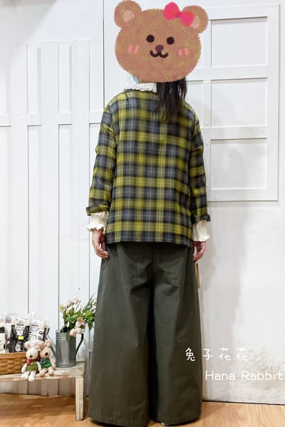 日系彩格棉紗開襟上衣 143253