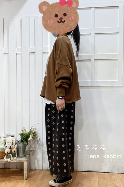 新色到❤❤WE家厭世女印花毛圈棉上衣(駝) 159502