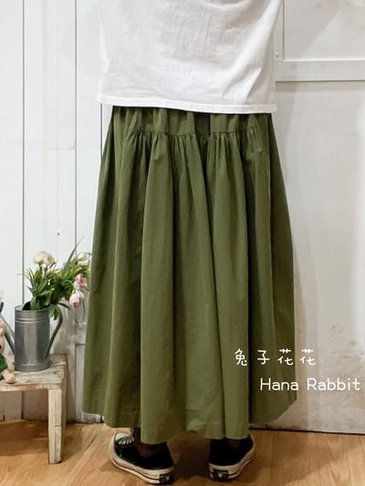 WE家小布標休閒大擺造型裙(綠) 175803