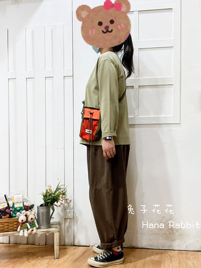 跳繩狗撞色口袋重磅棉上衣(綠) 133072