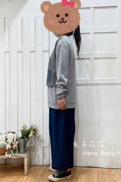 日系假2件毛圈棉大學T(灰) 169542