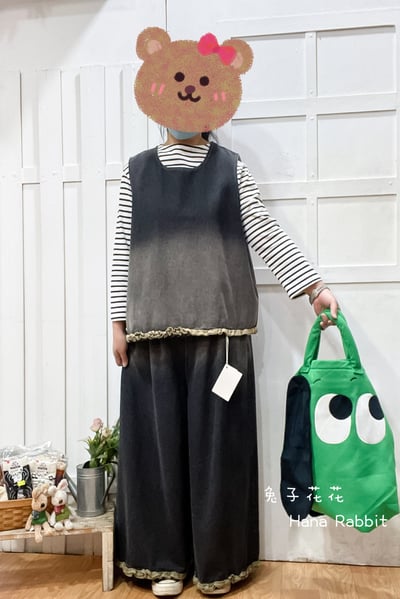 森系漸層丹寧背心套裝 165311