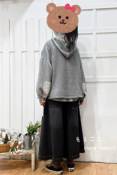 WE家菱格壓紋連帽可縮腰上衣(灰) 143903