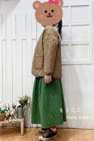 森系燈芯絨小碎花夾棉外套 145852