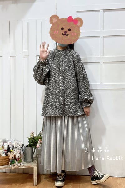 森系木耳領碎花開襟村衫 173611