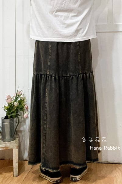 森系復古水洗簡約造型裙(棕) 165753