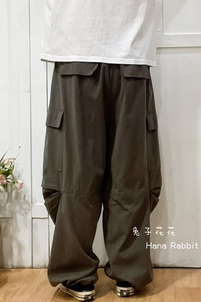 WE家可縮腳落地工裝造型褲(灰) 310173