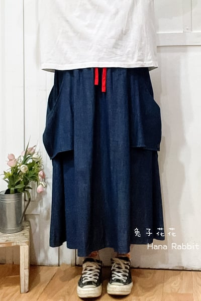 日系簡約彩繩造型裙 210101