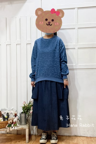 日系原單滿版緹花牛仔上衣(淺) 156611