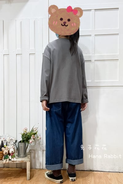 小女孩澆花重磅棉上衣(灰) 143603