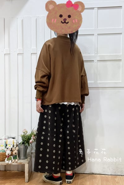 新色到❤❤WE家厭世女印花毛圈棉上衣(駝) 159503