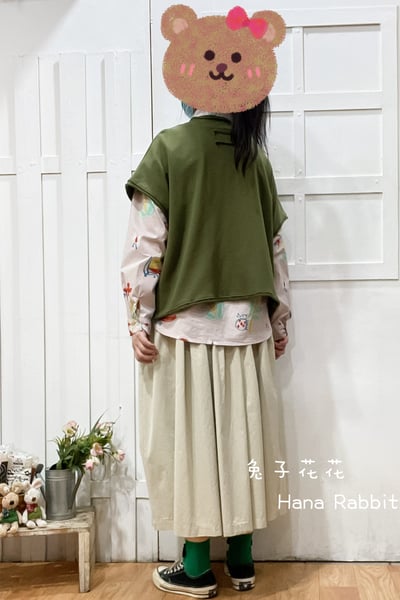 WE家V領開襟毛圈棉背心 145193