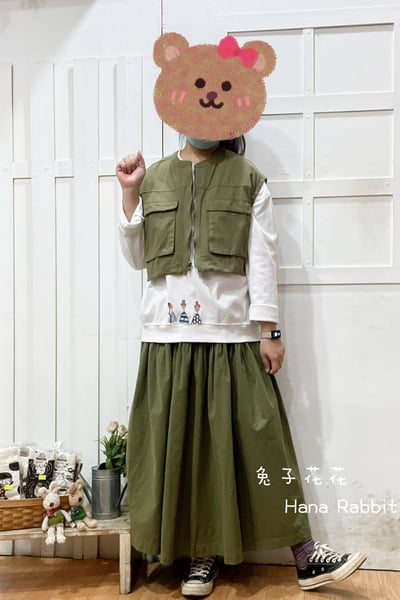 日系工裝風可縮腰短版背心 173161